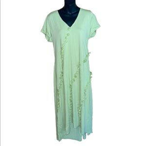 Soft Surroundings lime green short sleeve maxi dress  size petite L